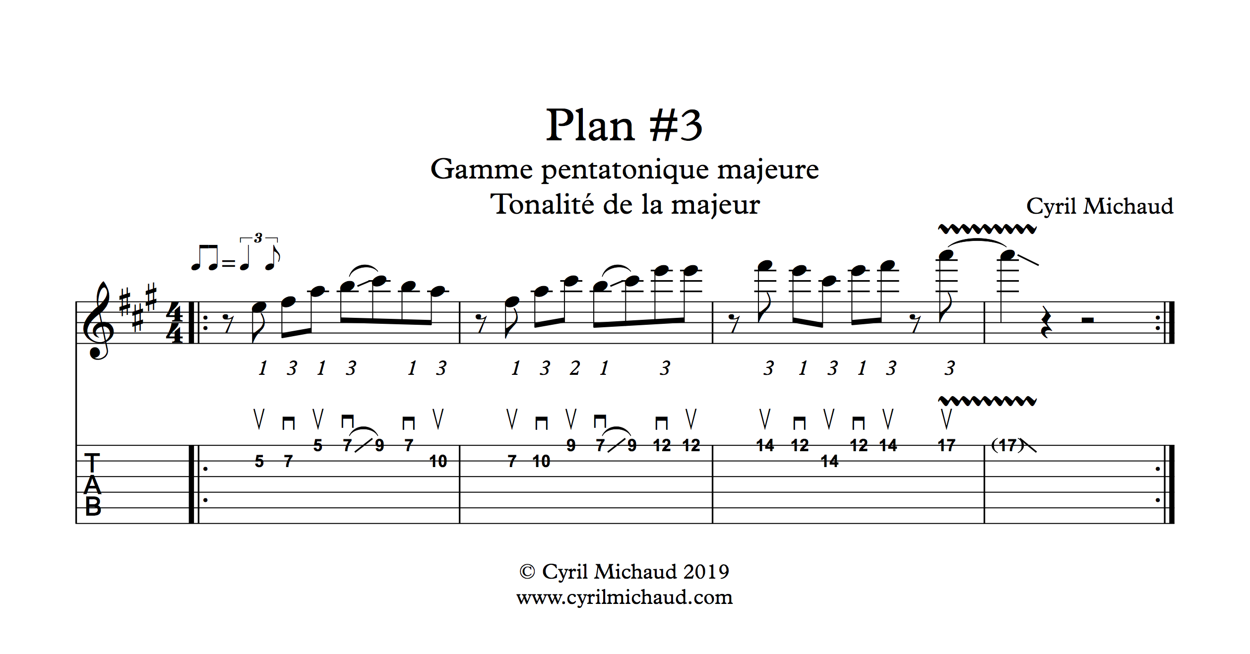 Plan blues sur la gamme pentatonique majeure (3)